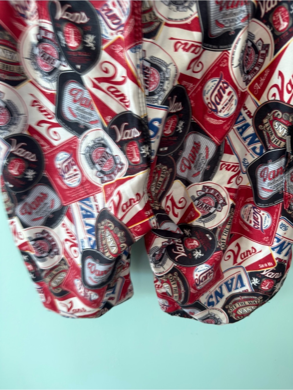Vans Red, Black & White Logo Patch Swim Trunks Board Shorts Sise 33 - Picture 11 of 12
